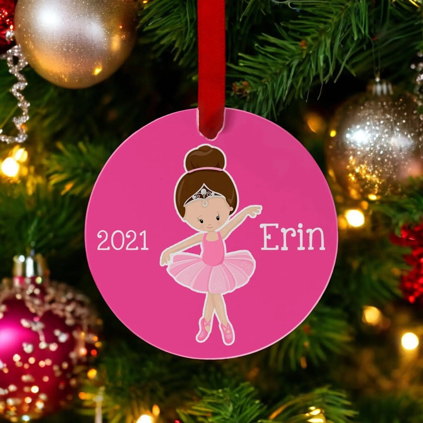 Ballerina Ornament - Personalized Christmas Ornament - Kids Christmas Gift, Ballet Christmas Tree Ornament Joyful Moose