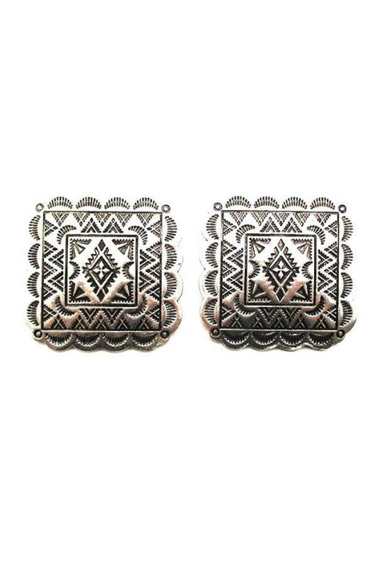 Western Concho Post Earrings Wild Cactus Boutique