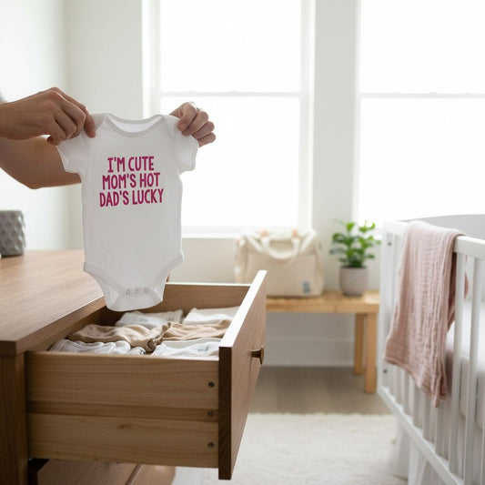 Funny Baby Girl Shirt - Newborn Baby Girl Gift - New Baby Girl Pink Outfit - Cute Hot Lucky Joyful Moose