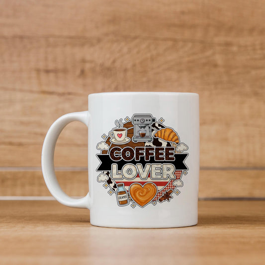 Coffee Lover Mug - Espresso Machine Ceramic Coffee Cup Gift for Latte Lovers Joyful Moose