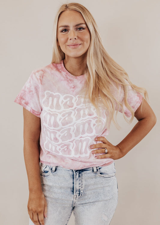 Curvy MAMA Tee *Pink Tie Dye (S-3X) Chloe Vs Tank The Boutique