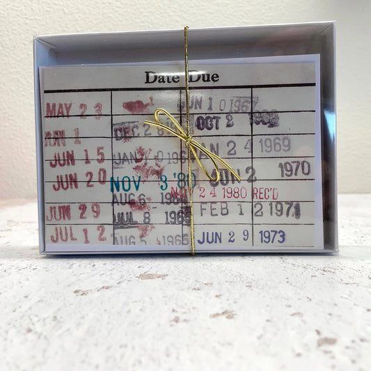 Library Book Due Date Blank Notecard Set Joyful Moose