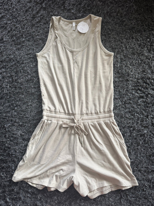 Taupe Romper Thread & Co. Boutique, LLC