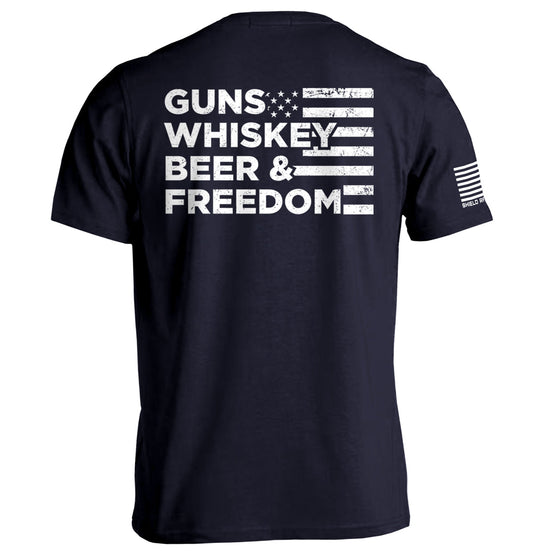 Guns Whiskey Beer and Freedom Shield Republic