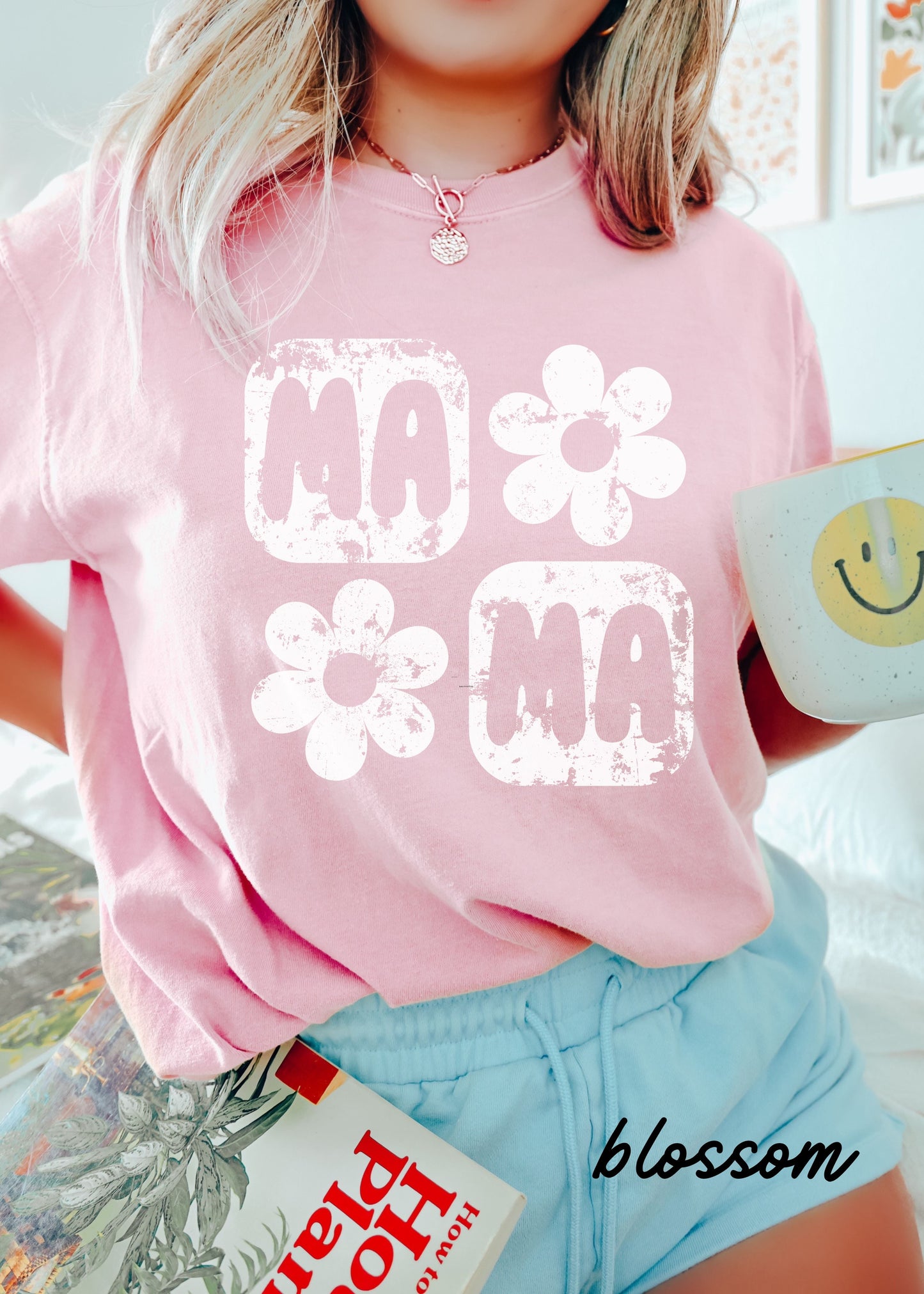 PRE-ORDER: Mama Floral Squared Tee *10 Colors (S-3X) Chloe Vs Tank The Boutique