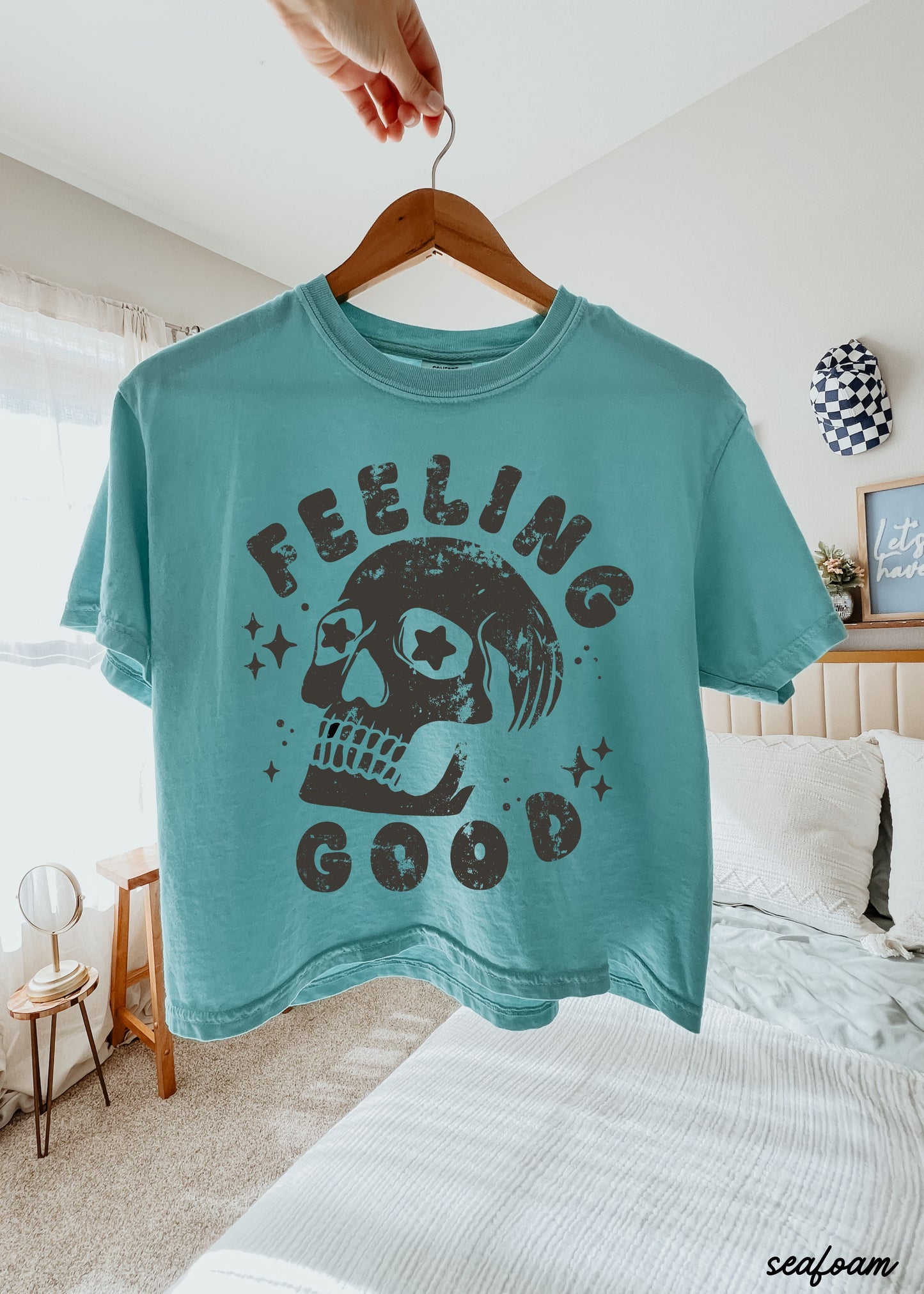 Feeling Good Skull CROP Tee *4 Colors (S-2X) Chloe Vs Tank The Boutique