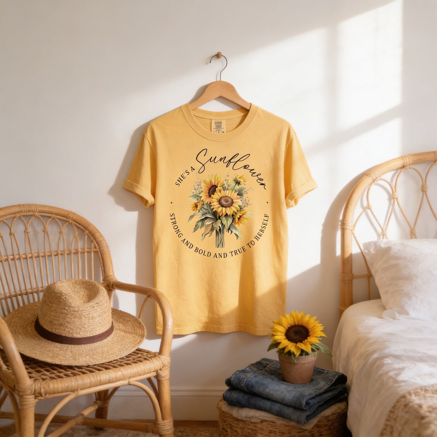 Sunflower Graphic Tee β Comfort Colors Shirt | Retro Boho Style, Soft Cotton Joyful Moose