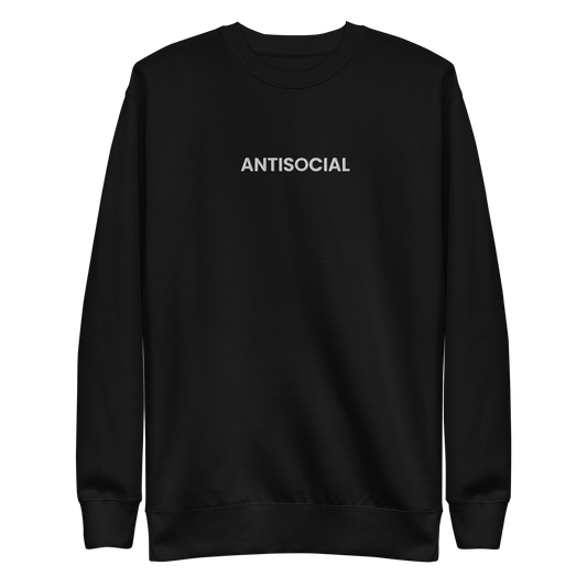 Antisocial Embroidered Unisex Sweatshirt Goth Cloth Co.