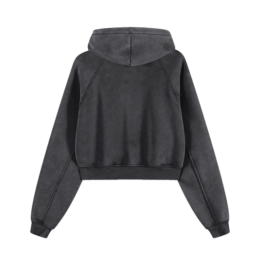 Basic B Grunge Wash Cropped Hoodie Goth Cloth Co.