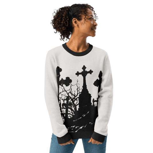 Cemetery Ash Knit Crew Neck Sweater Goth Cloth Co.