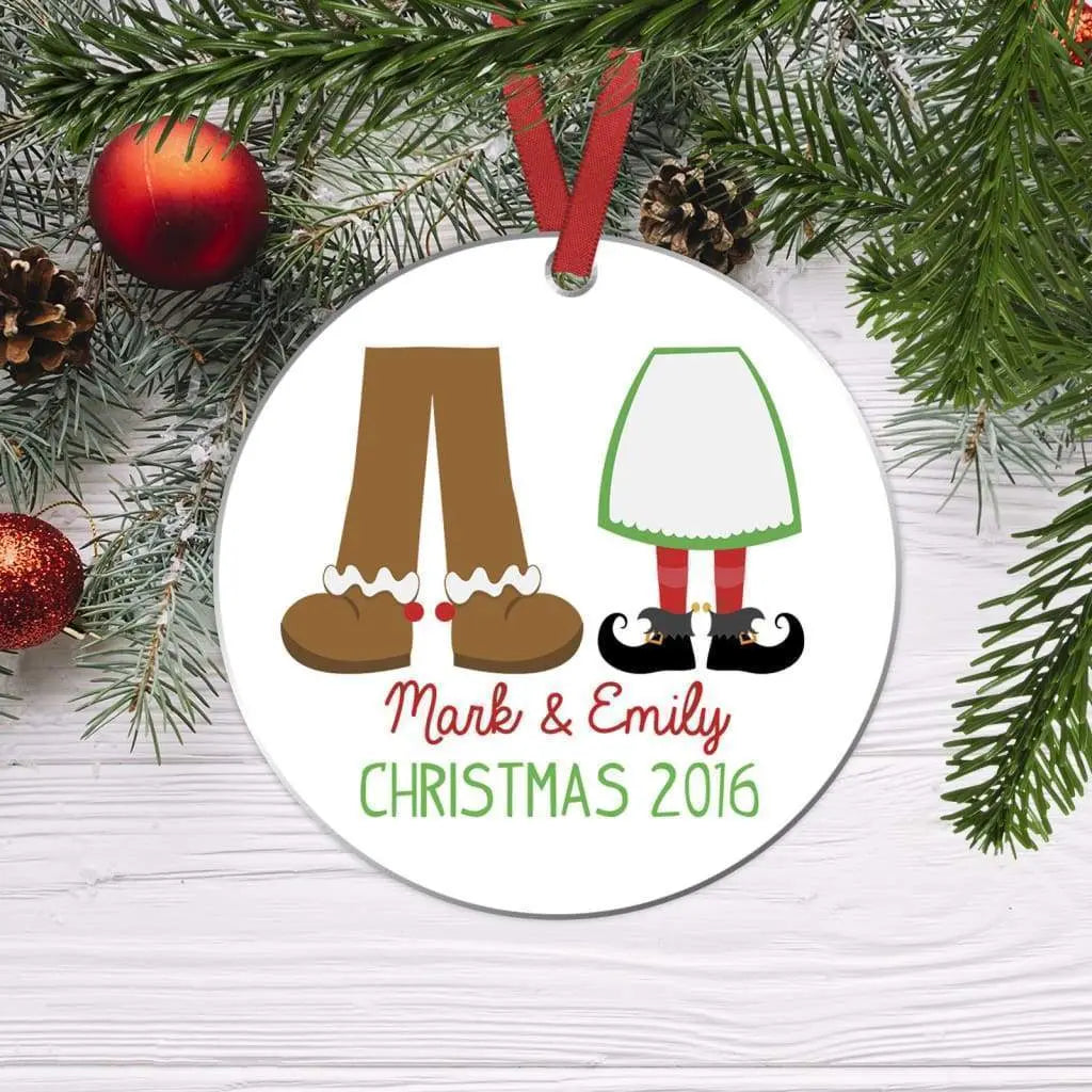 Couples Ornament - Custom Christmas Ornament - Couples Gift Joyful Moose