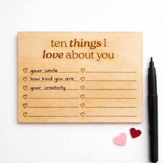 Engraved Wooden Love Note - Laser Engraved Card | Personalized Keepsake Gift Joyful Moose