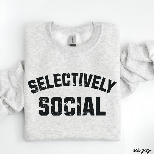PRE-ORDER: Selectively Social Sweatshirt *7 Colors (S-3X) Chloe Vs Tank The Boutique