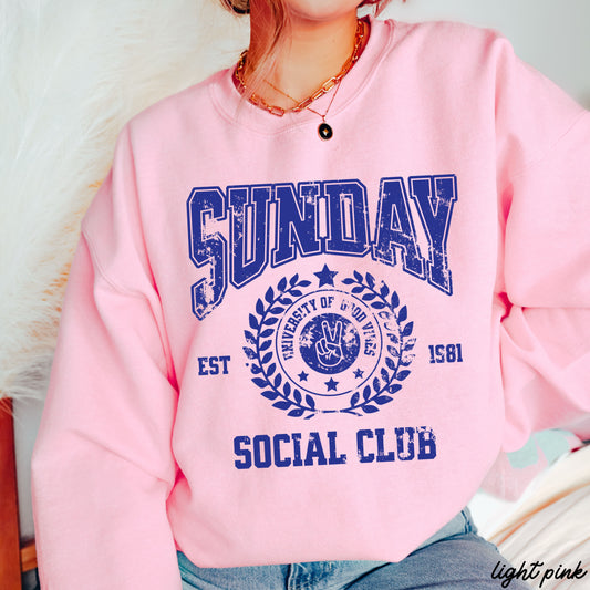 Sunday Social Sweatshirt *9 Colors (S-3X) Chloe Vs Tank The Boutique