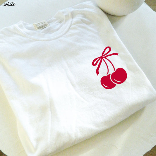 Pocket Cherry Coquette Tee *5 Colors (S-3X) Chloe Vs Tank The Boutique