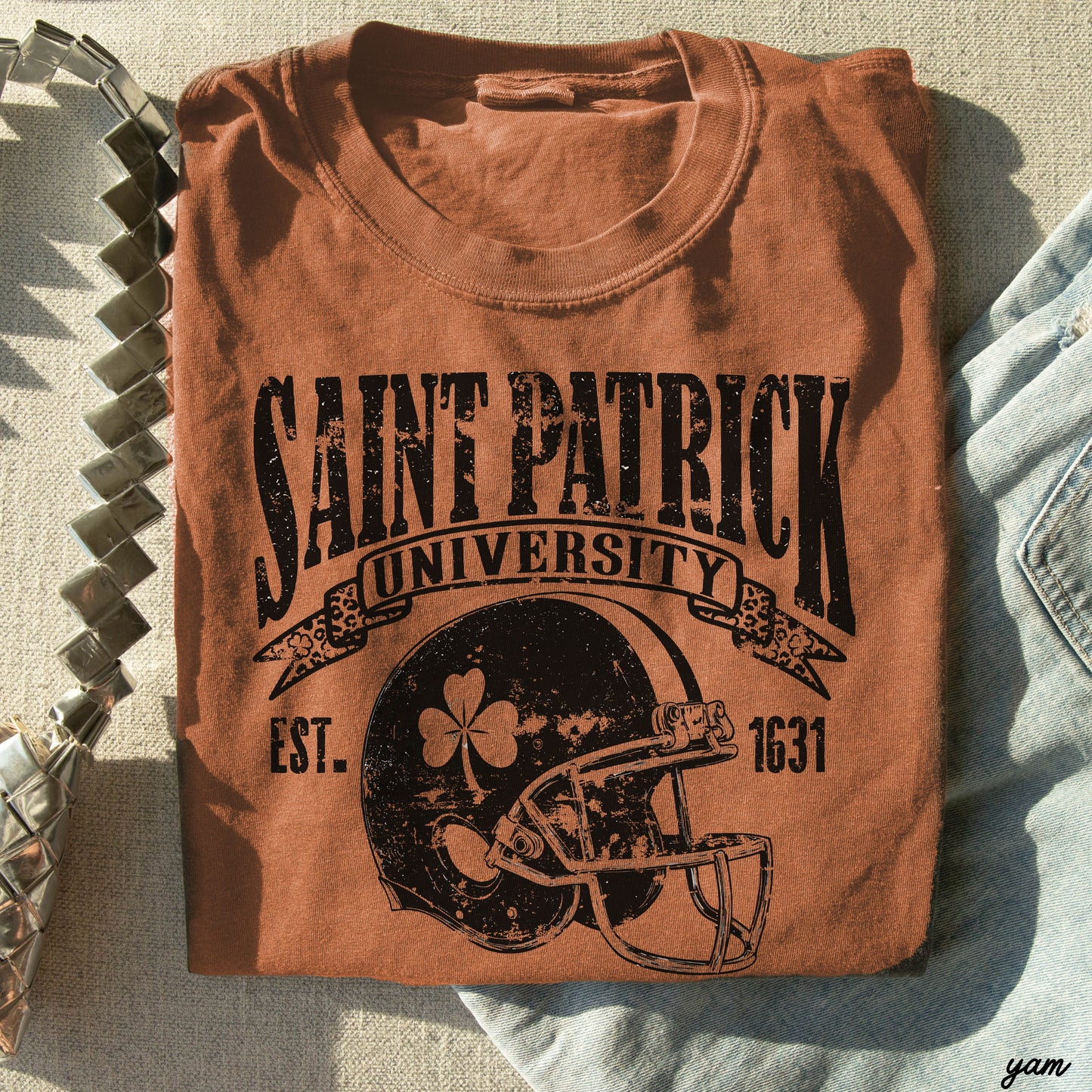 St. Patrick's Football University Comfort Colors Tee *6 Colors (S-3X) Chloe Vs Tank The Boutique