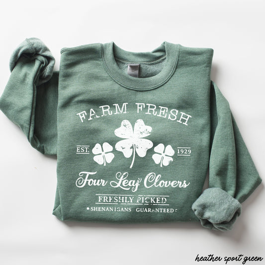Farm Fresh Clovers Sweatshirt *6 Colors (S-3X) Chloe Vs Tank The Boutique