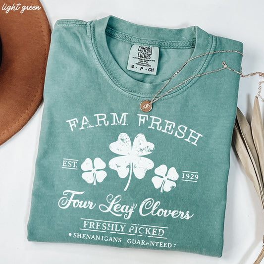Farm Fresh Clovers Comfort Colors Tee *5 Colors (S-3X) Chloe Vs Tank The Boutique