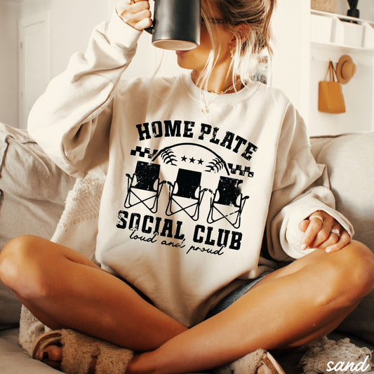 Home Plate Social Club Sweatshirt *9 Colors (S-3X) Chloe Vs Tank The Boutique