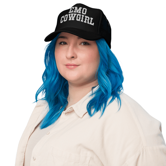 Emo Cowgirl Embroidered Foam Trucker Hat Goth Cloth Co.