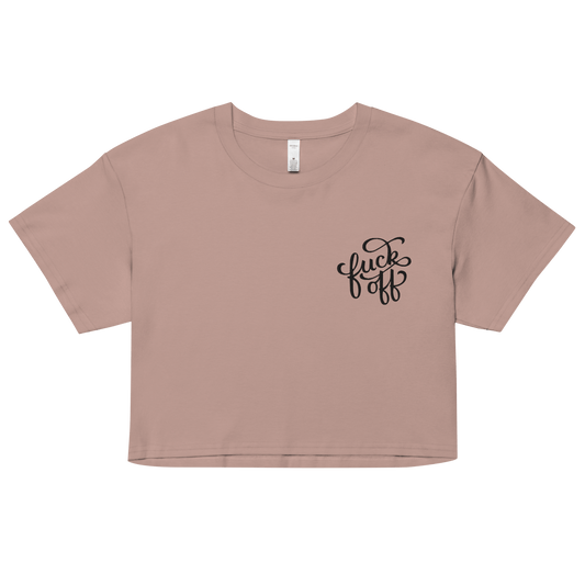 Fuck Off Embroidered Crop Top Goth Cloth Co.