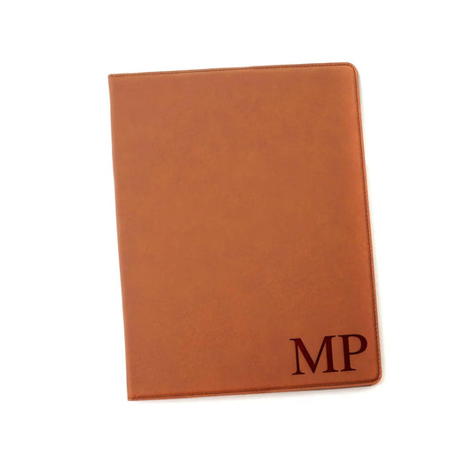 Monogram Legal Pad Holder - Laser Engraved Portfolio - Leather Notepad Folder - Gift for Graduate Joyful Moose