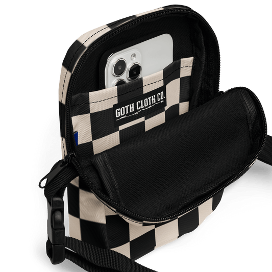 Retro Revival Checkerboard Crossbody Bag Goth Cloth Co.