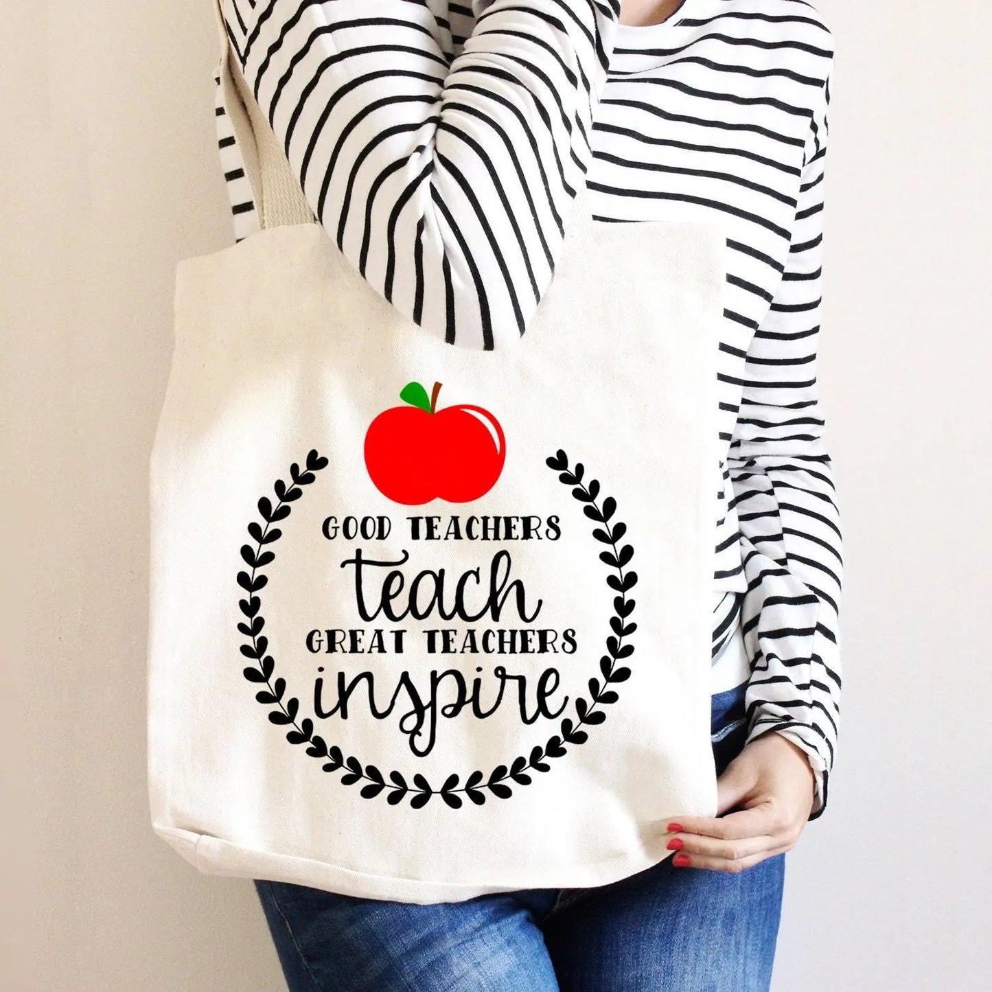 Teacher Tote Bag - Gift for Teacher - Canvas Bag Joyful Moose