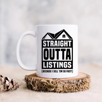 Real Estate Mug – Funny Realtor Gift | Ceramic Coffee Cup for Agents Joyful Moose