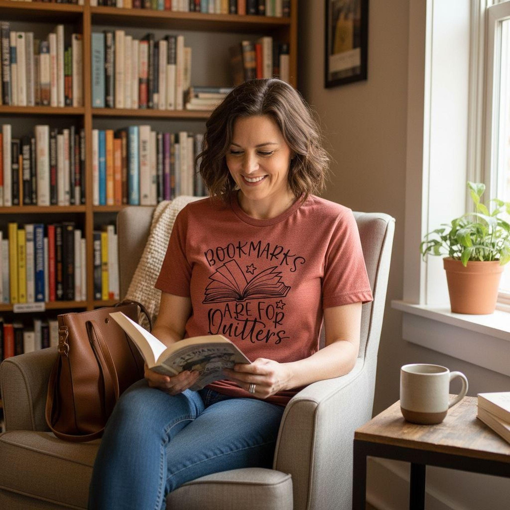 Book Lover Shirt | Funny Book | Unisex Super Soft Premium Graphic T-Shirt | Librarian Shirt | Reading Teacher Gift | Bookmarks Joyful Moose