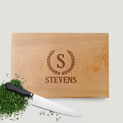 Personalized Maple Cutting Board - Engraved Wood Rustic Serving Board Gift Joyful Moose
