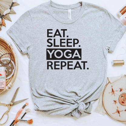 Yoga Graphic Tees Women | Eat Sleep Yoga Repeat Tee Joyful Moose