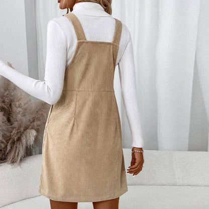 Corduroy Overall Dress with Pocket Thread & Co. Boutique, LLC