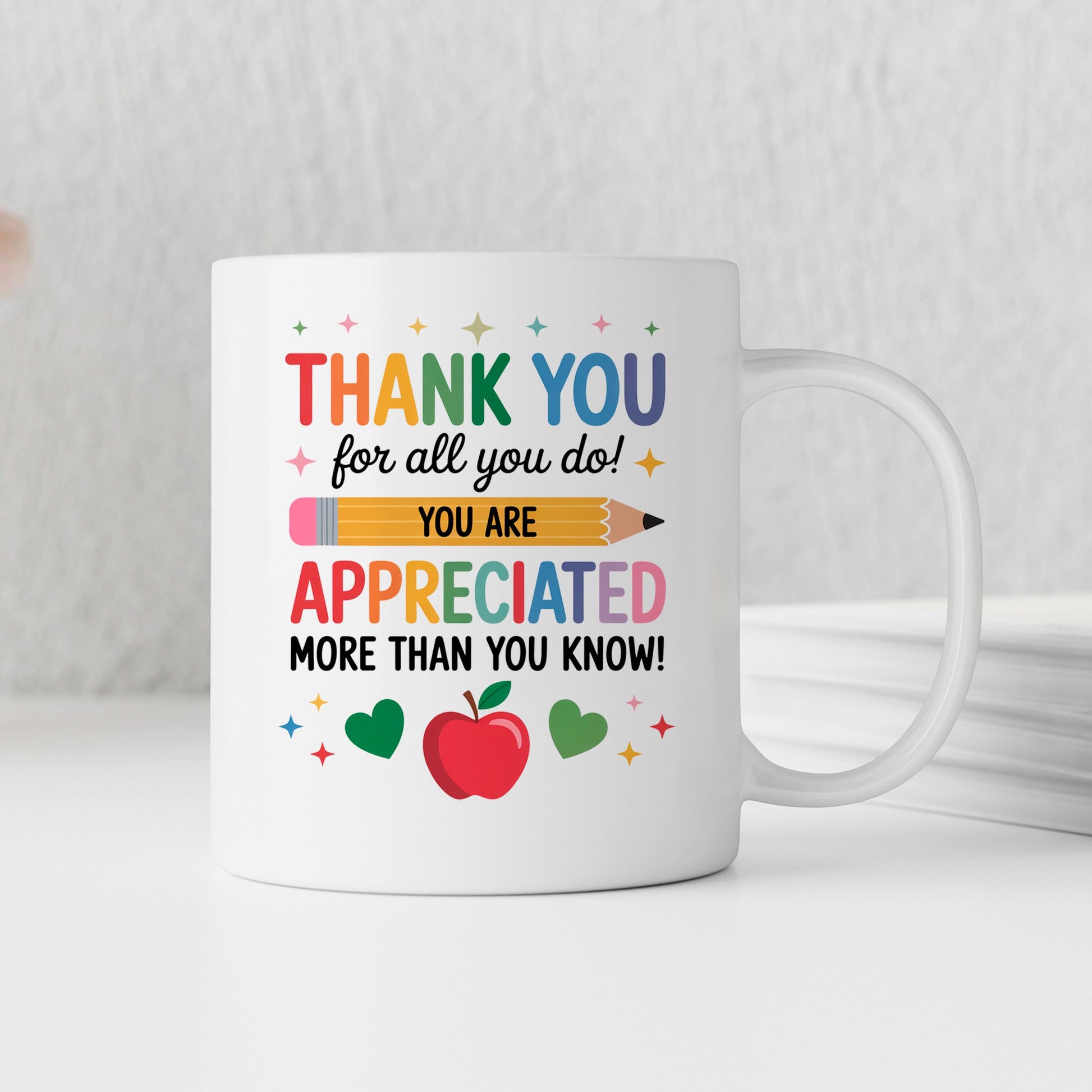 Teacher Appreciation Mug - Colorful Ceramic Coffee Cup | Thank You Gift Joyful Moose