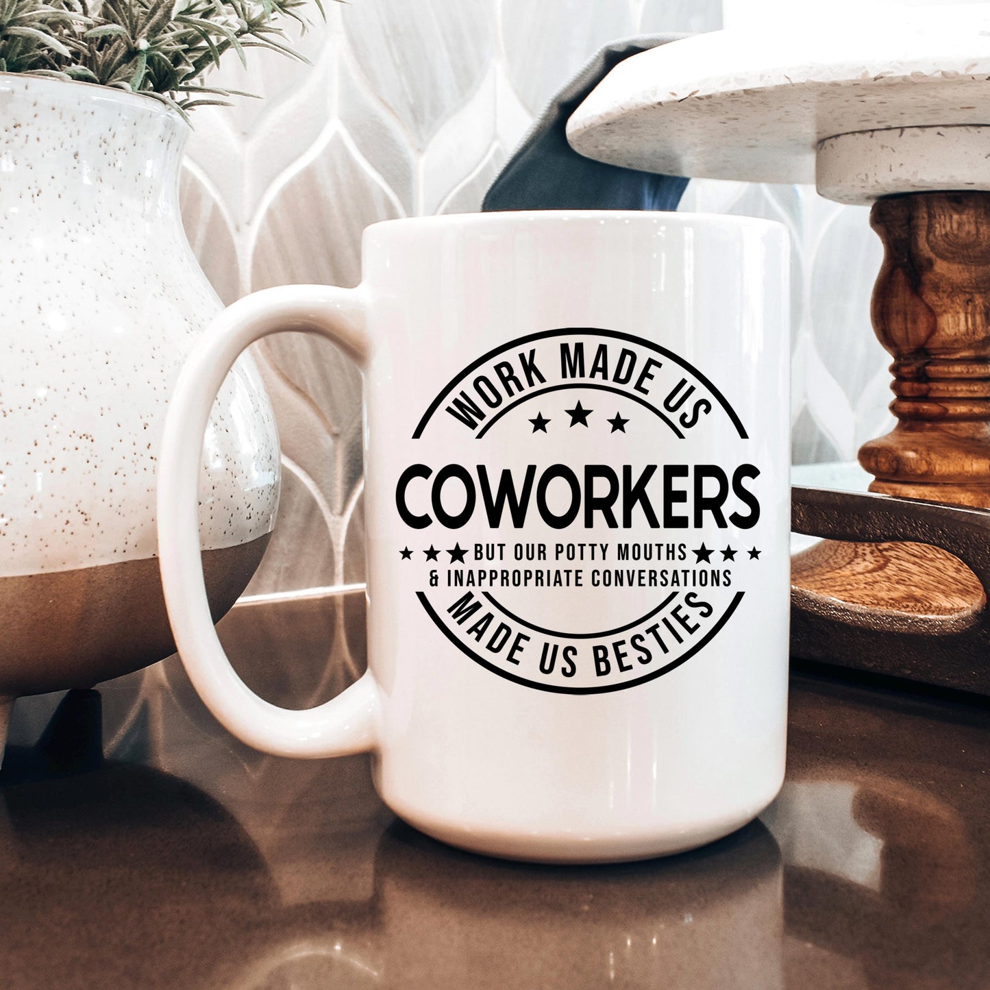 Funny Coworker Mug - Ceramic Coffee Cup | Office Humor Gift, Dishwasher Safe Joyful Moose