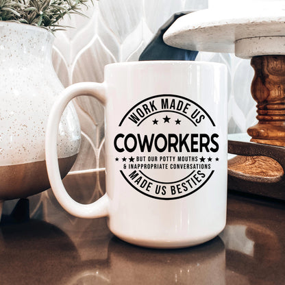 Funny Coworker Mug - Ceramic Coffee Cup | Office Humor Gift, Dishwasher Safe Joyful Moose