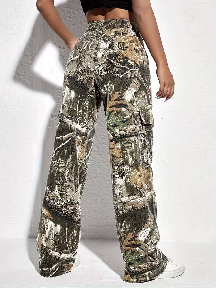 Camouflage Mid Rise Pants Wild Cactus Boutique