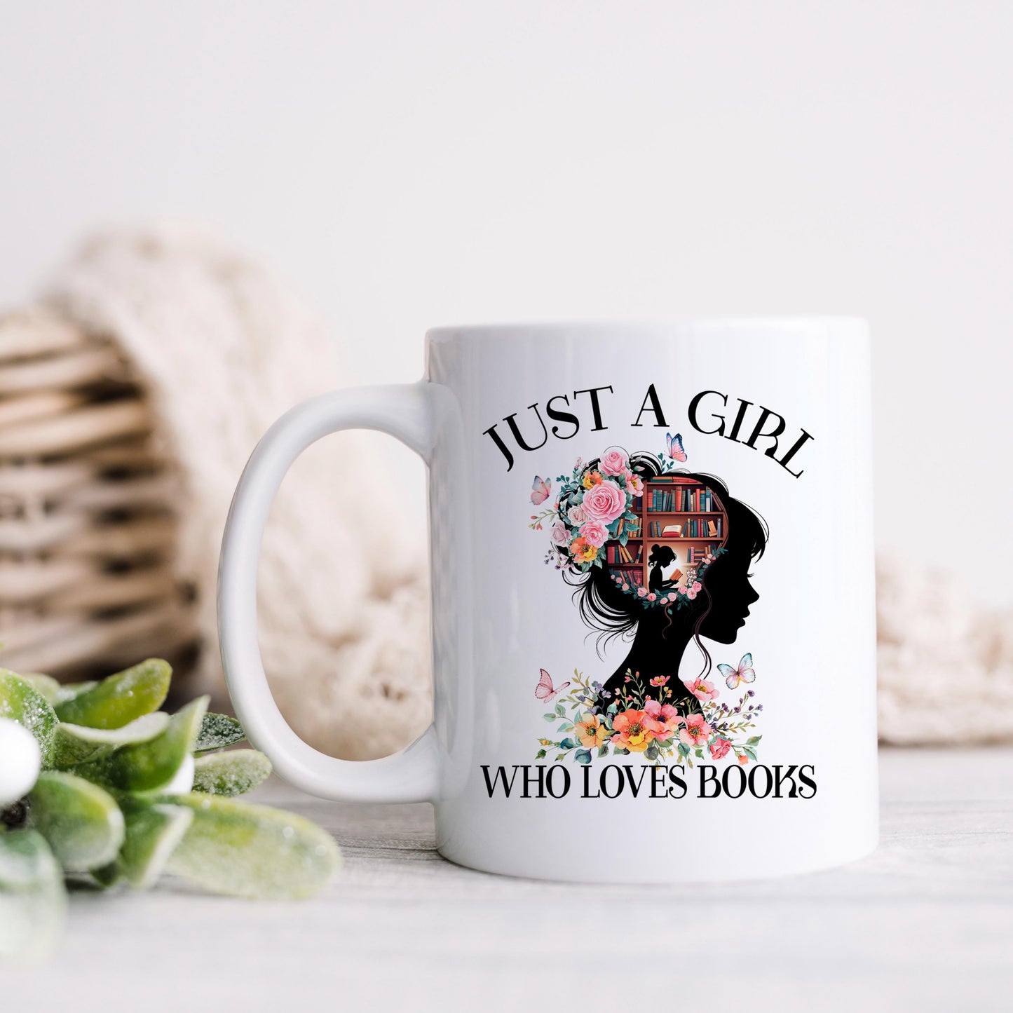 Book Lover Coffee Mug – Floral Book Mug | Ceramic, Microwave Safe Gift Joyful Moose