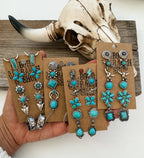 6 Pair Western Navajo Style Stud Earring Set  Wild Cactus Boutique