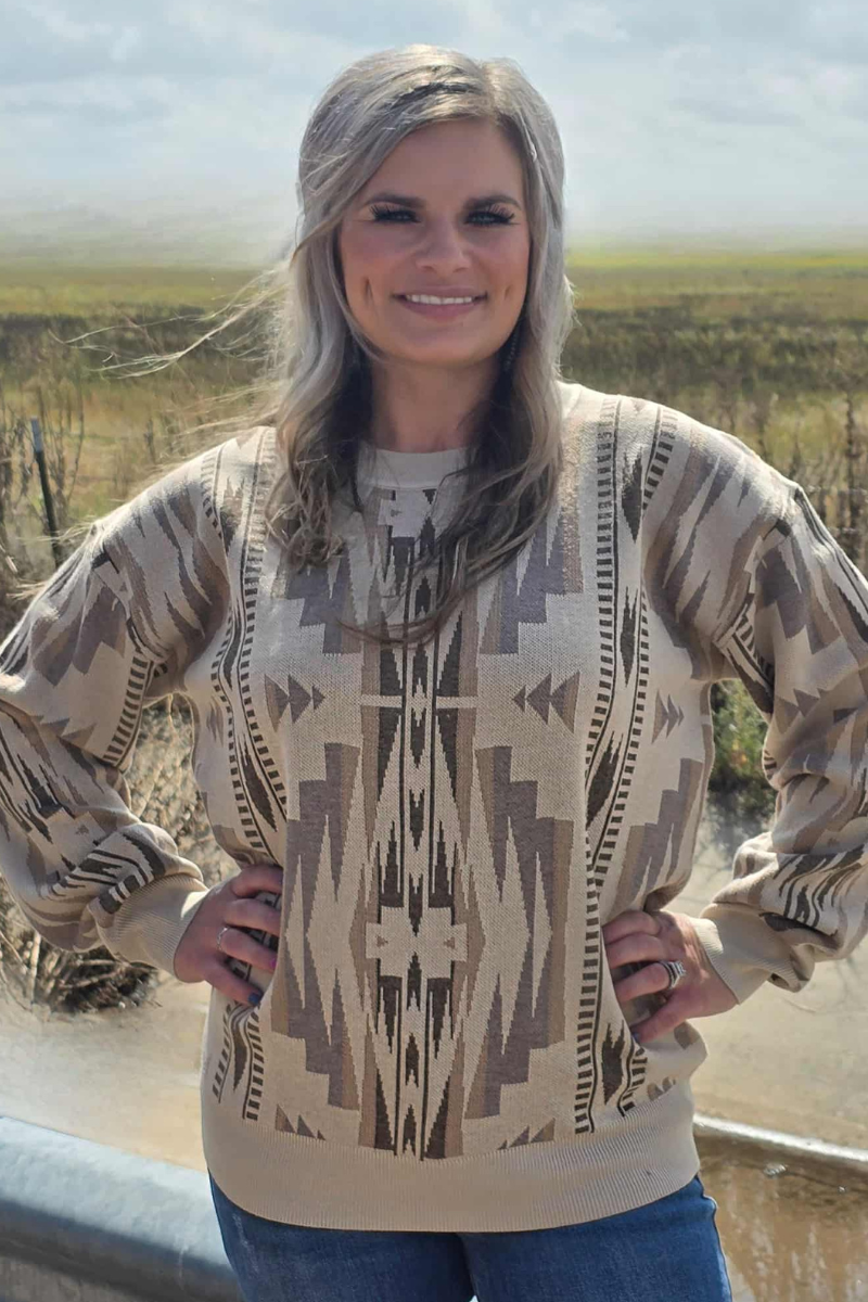 Wyoming Aztec Sweater Wild Cactus Boutique