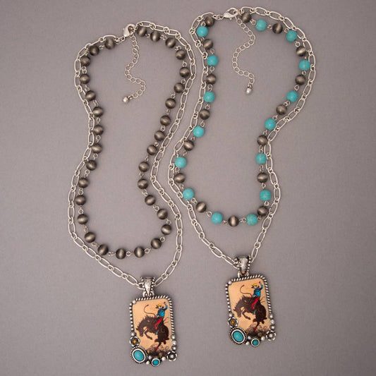 Multistrand Crystal Embellished Tooled Leather Necklace Wild Cactus Boutique