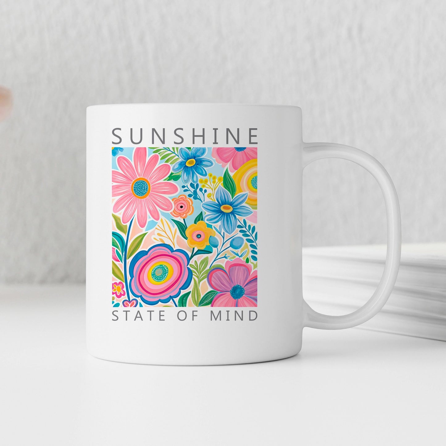 Botanical Ceramic Coffee Mug – Colorful Coffee Cup With Vibrant Floral Design Joyful Moose