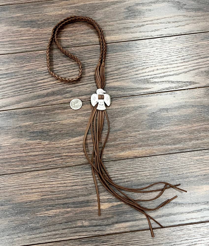 Handmade Thunderbird Suede Necklace Wild Cactus Boutique