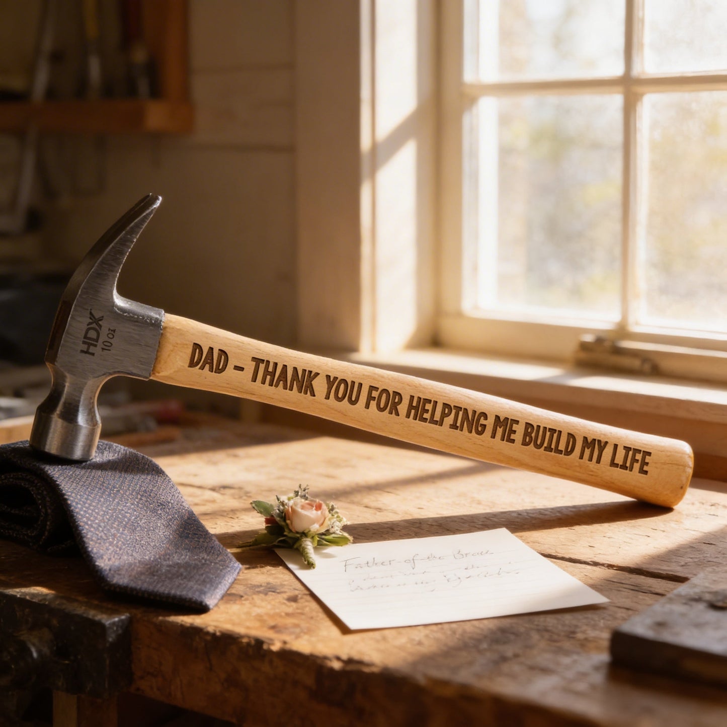 Personalized Engraved Hammer – Father of the Bride Gift | Custom Laser Hammer with Ash Handle Joyful Moose