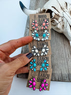 Western Oval Stone Stud Earrings Wild Cactus Boutique