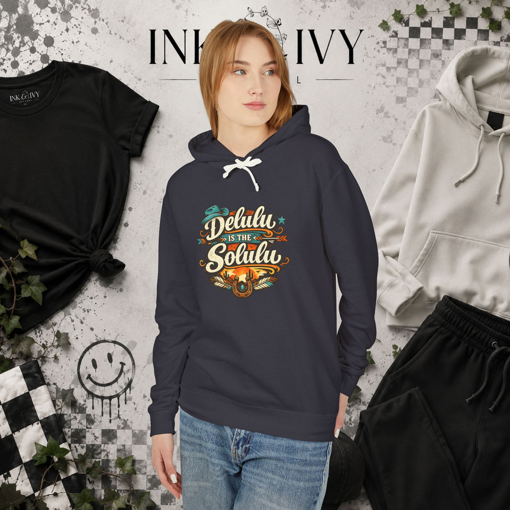Retro 'Delulu Is the Solulu' Hoodie Printify