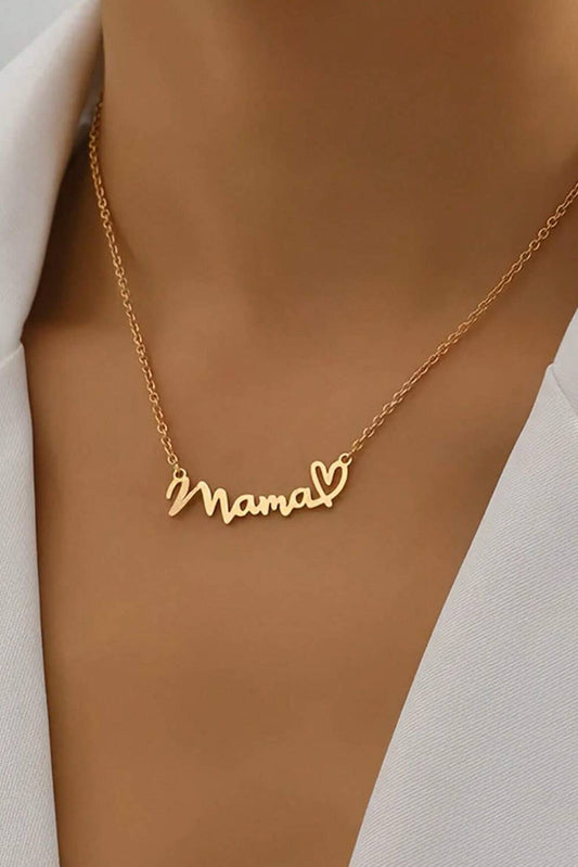 Mama Heart Pendant Chain Necklace Thread & Co. Boutique, LLC