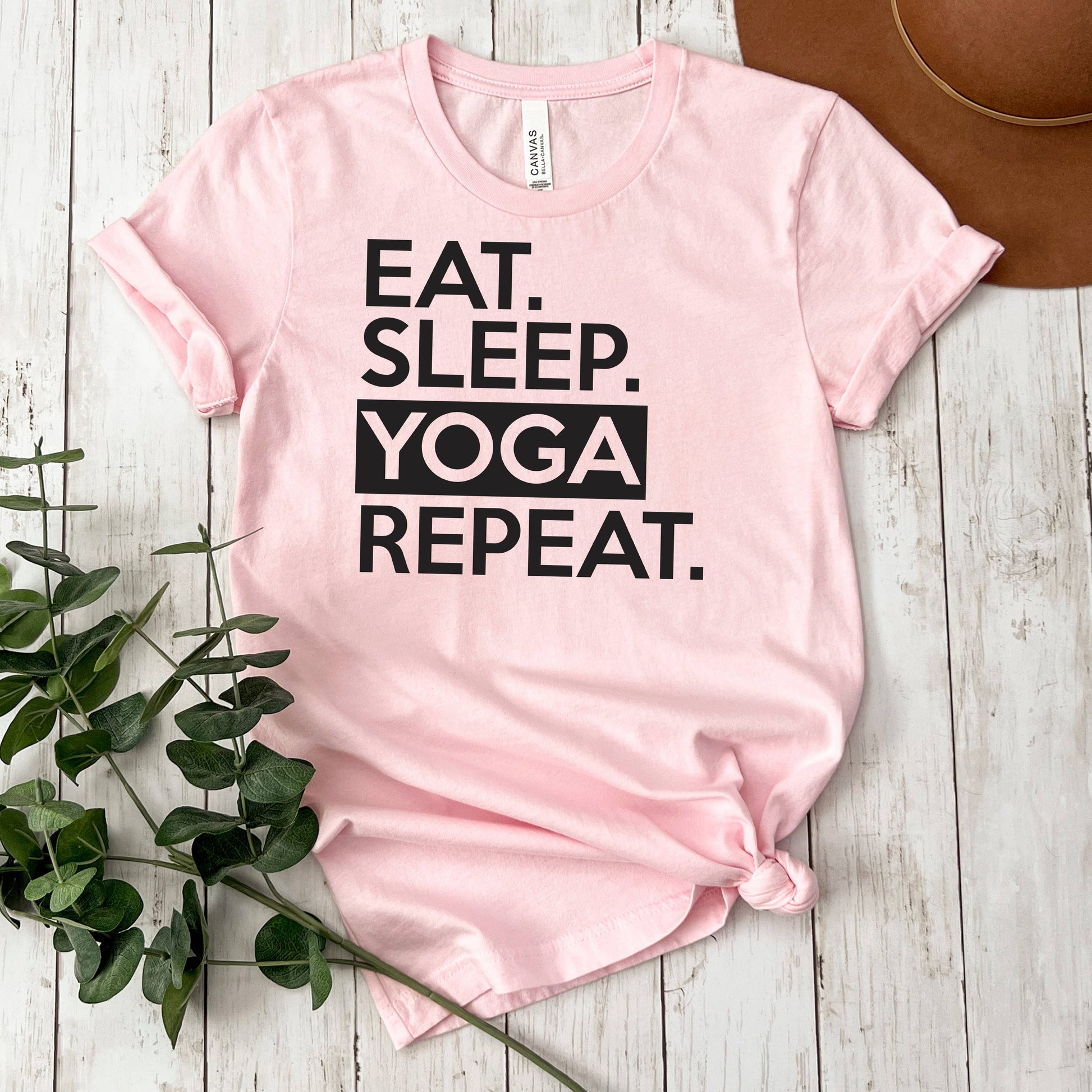 Yoga Graphic Tees Women | Eat Sleep Yoga Repeat Tee Joyful Moose