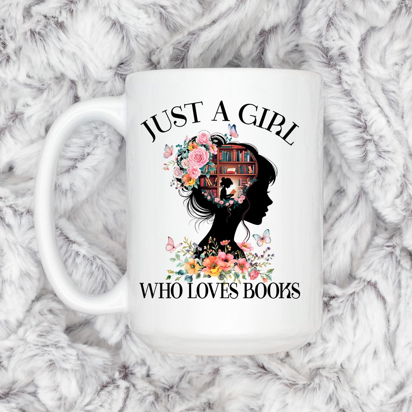 Book Lover Coffee Mug – Floral Book Mug | Ceramic, Microwave Safe Gift Joyful Moose