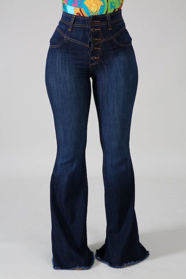 Kara's Button Retro Bell Bottoms Wild Cactus Boutique